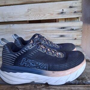 Hoka Bondi 7 Black and Pink Performance Running Shoe